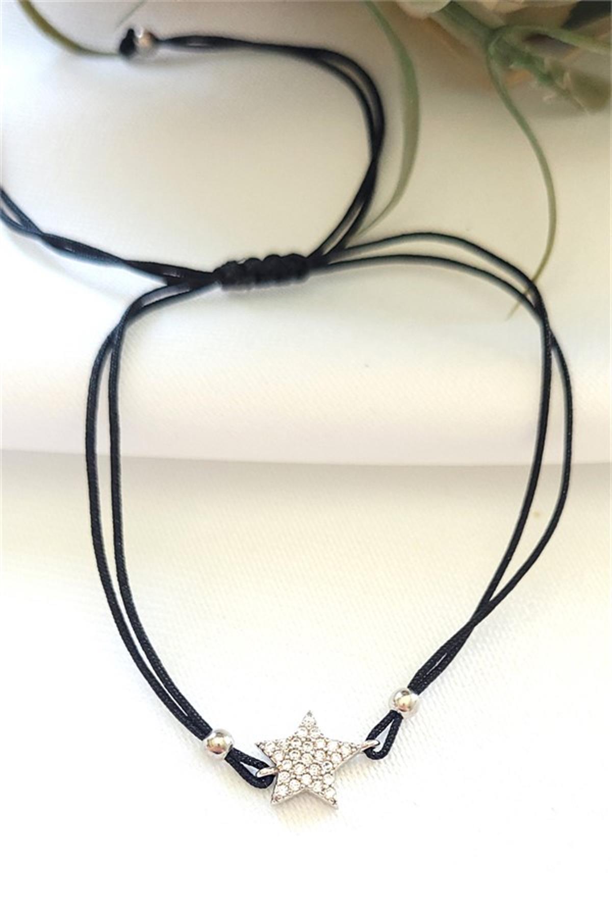 Zirkon Taşlı Yıldız Gümüş Bileklik