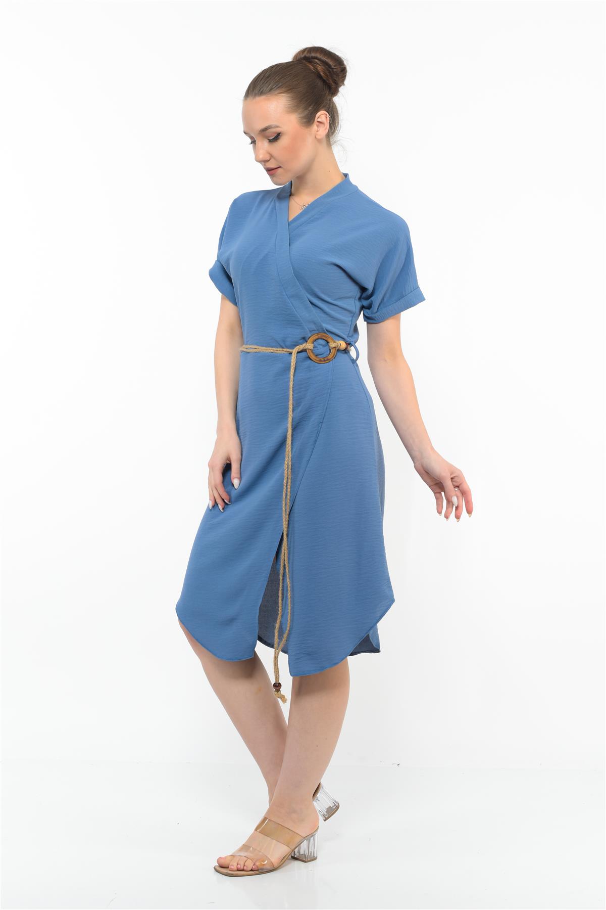 Kadın Kemer Detaylı Aerobin Elbise BebeMavısı