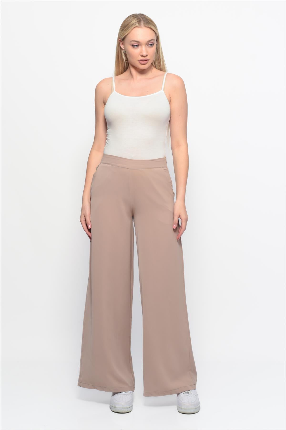 Klasik Bol Paça Cesika Pantolon Bej