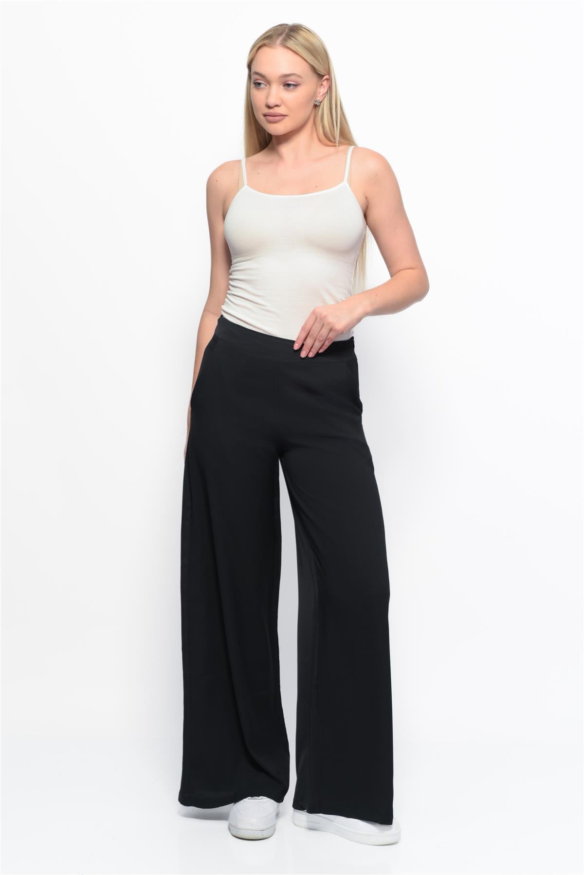 Klasik Bol Paça Cesika Pantolon Siyah