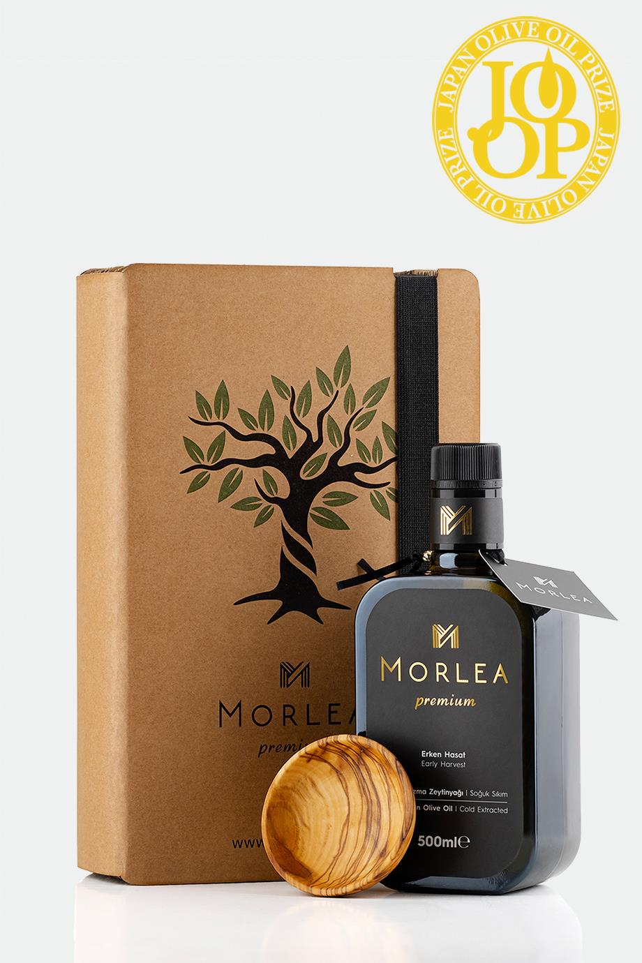 MORLEA Premium Hediyelik Kutulu (Sos Tabaklı) Erken Hasat Soğuk Sıkım Naturel Sızma Zeytinyağı (500 Ml)