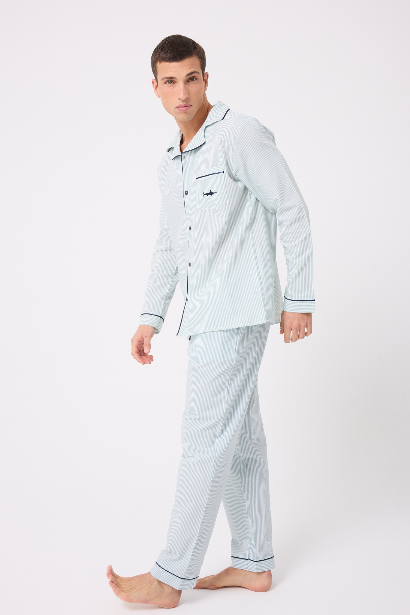 LESPADON MARISILK™ Premium Dokuma Uzun Kollu Uzun Paçalı Erkek Pijama Takımı