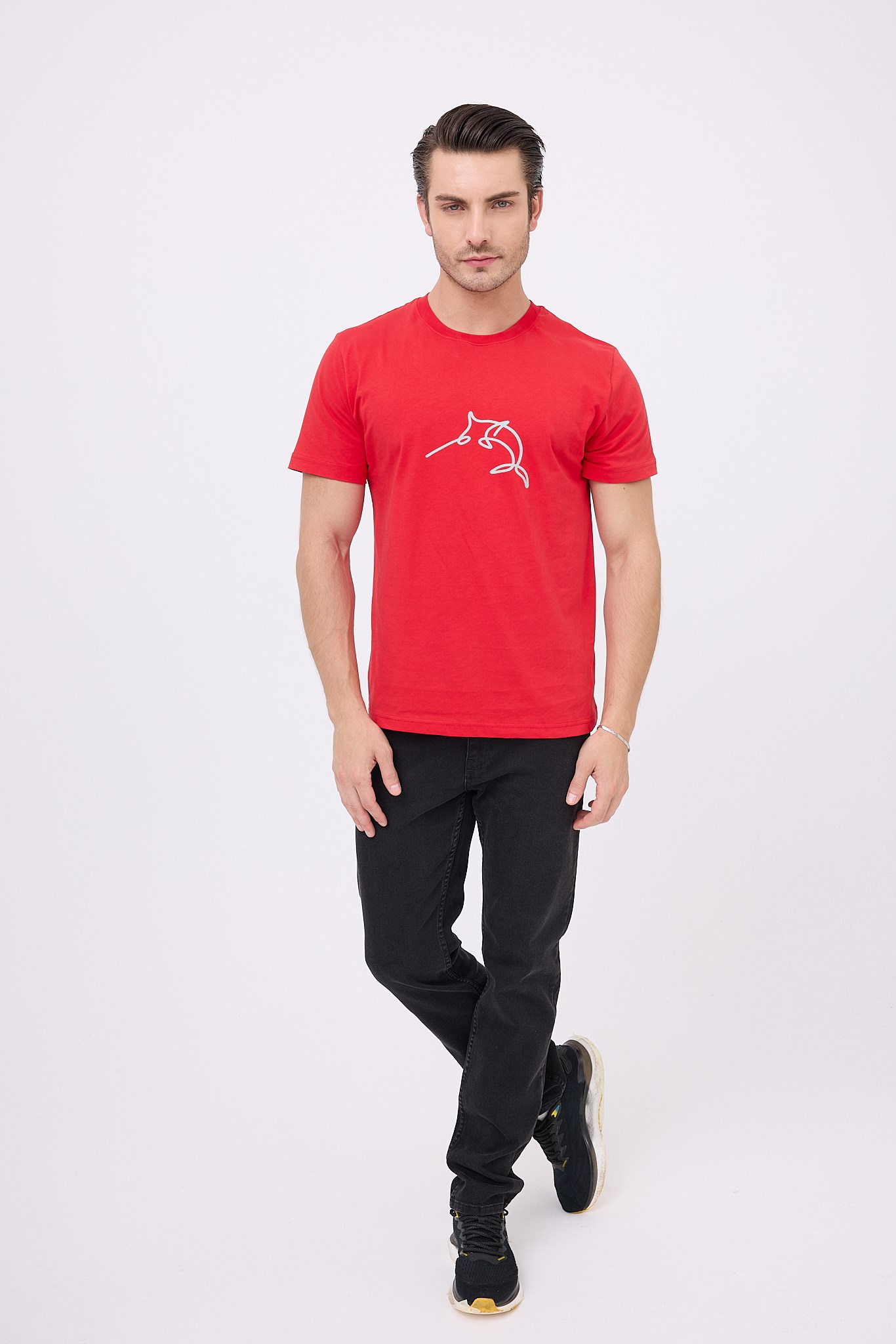 MARINE TEE™ Deniz Temalı Ribana Bisiklet Yaka Pamuk T-Shirt