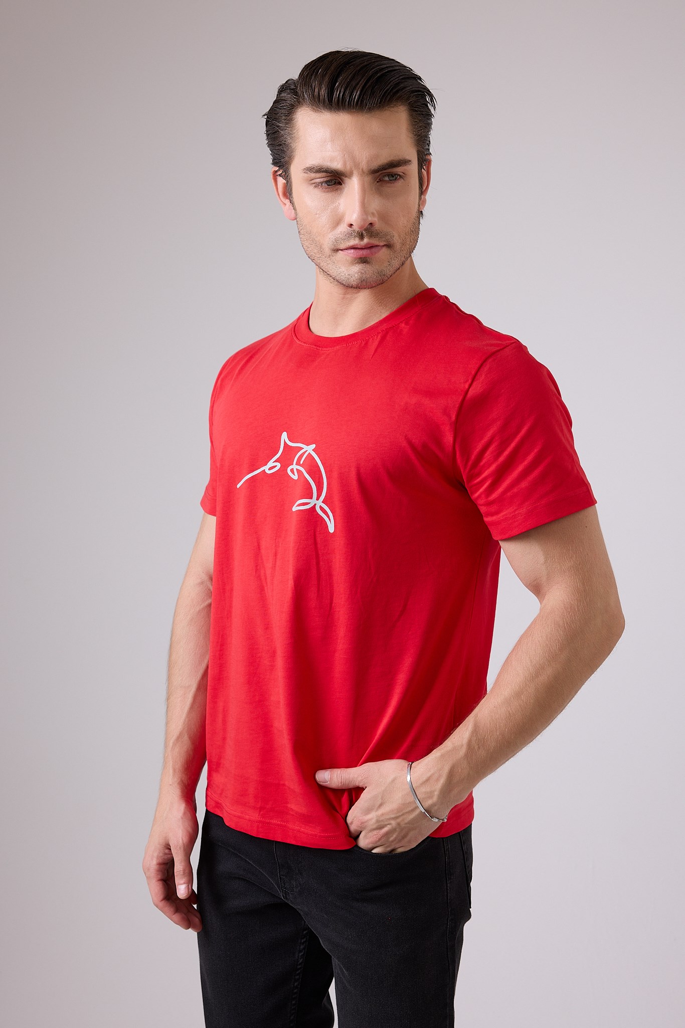 MARINE TEE™ Deniz Temalı Ribana Bisiklet Yaka Pamuk T-Shirt