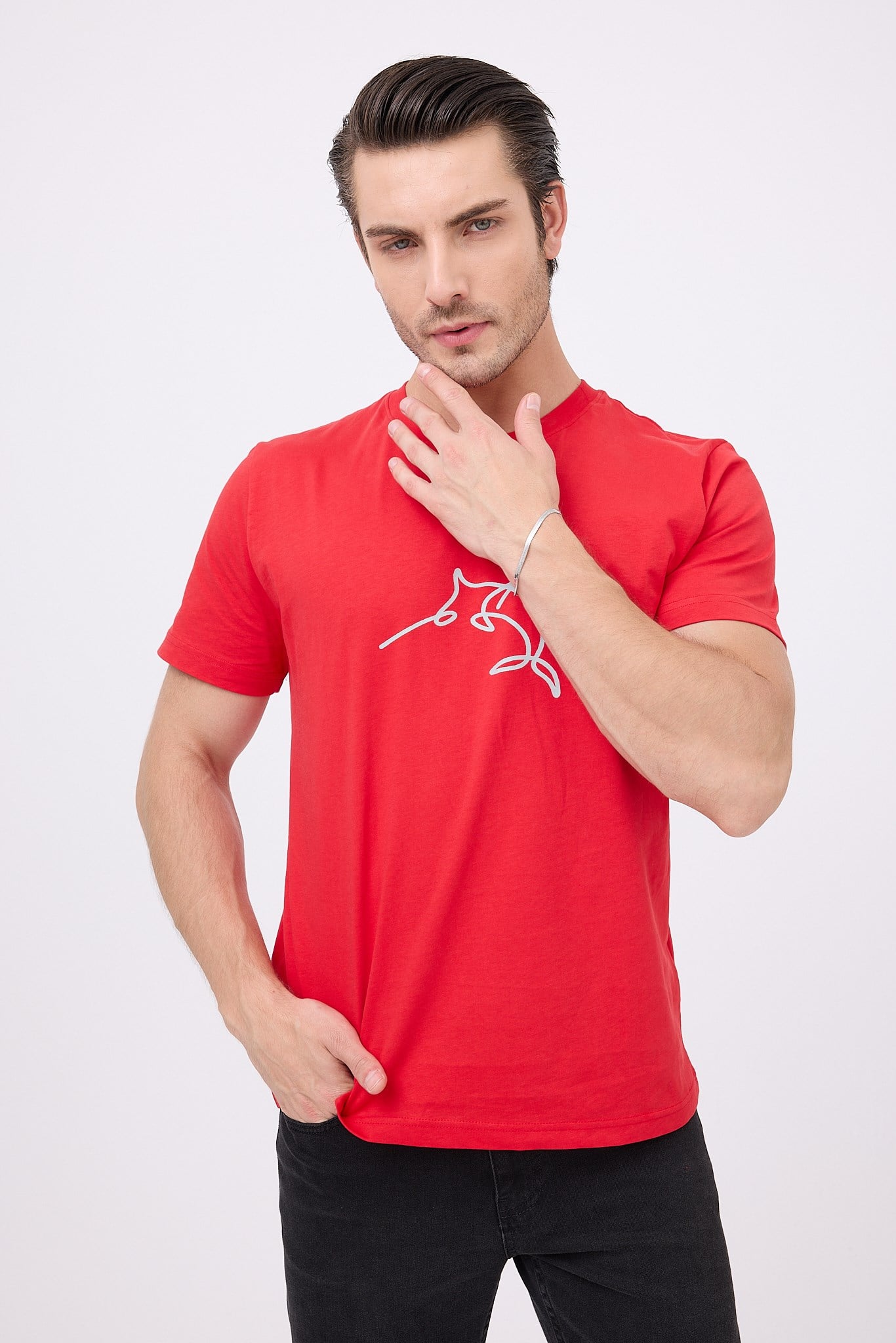 MARINE TEE™ Deniz Temalı Ribana Bisiklet Yaka Pamuk T-Shirt