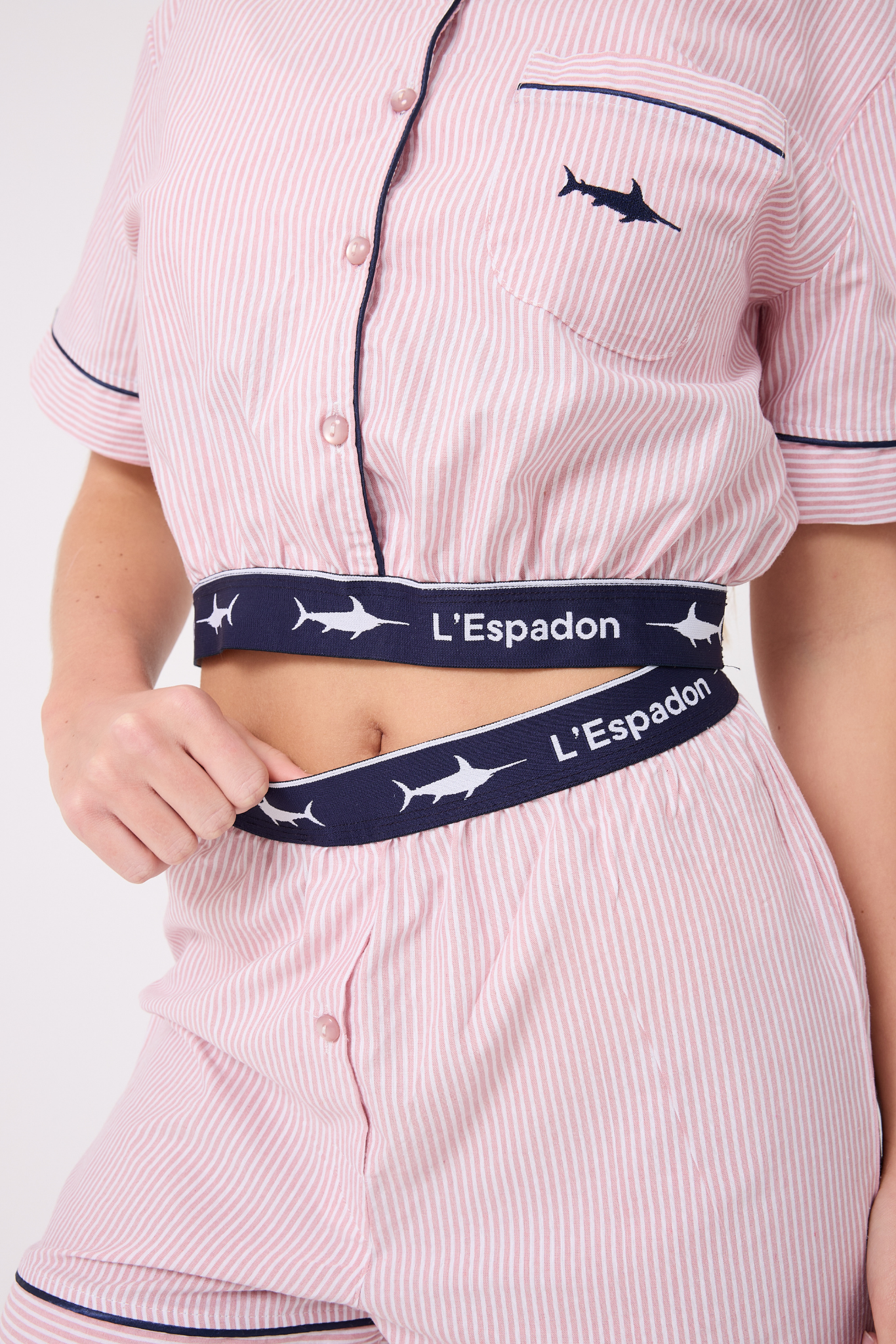 MARISILK™ SEASTRIPE Kadın Yazlık Şortlu Crop Gömlekli Pijama & Lounge Takımı 