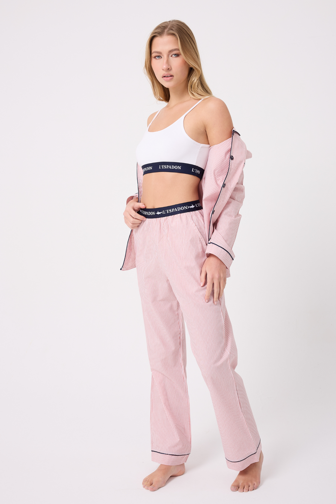 MARISILK™ SEASTRIPE Premium Dokuma Uzun Kollu Uzun Pantolonlu Kadın Pijama & Lounge Takımı