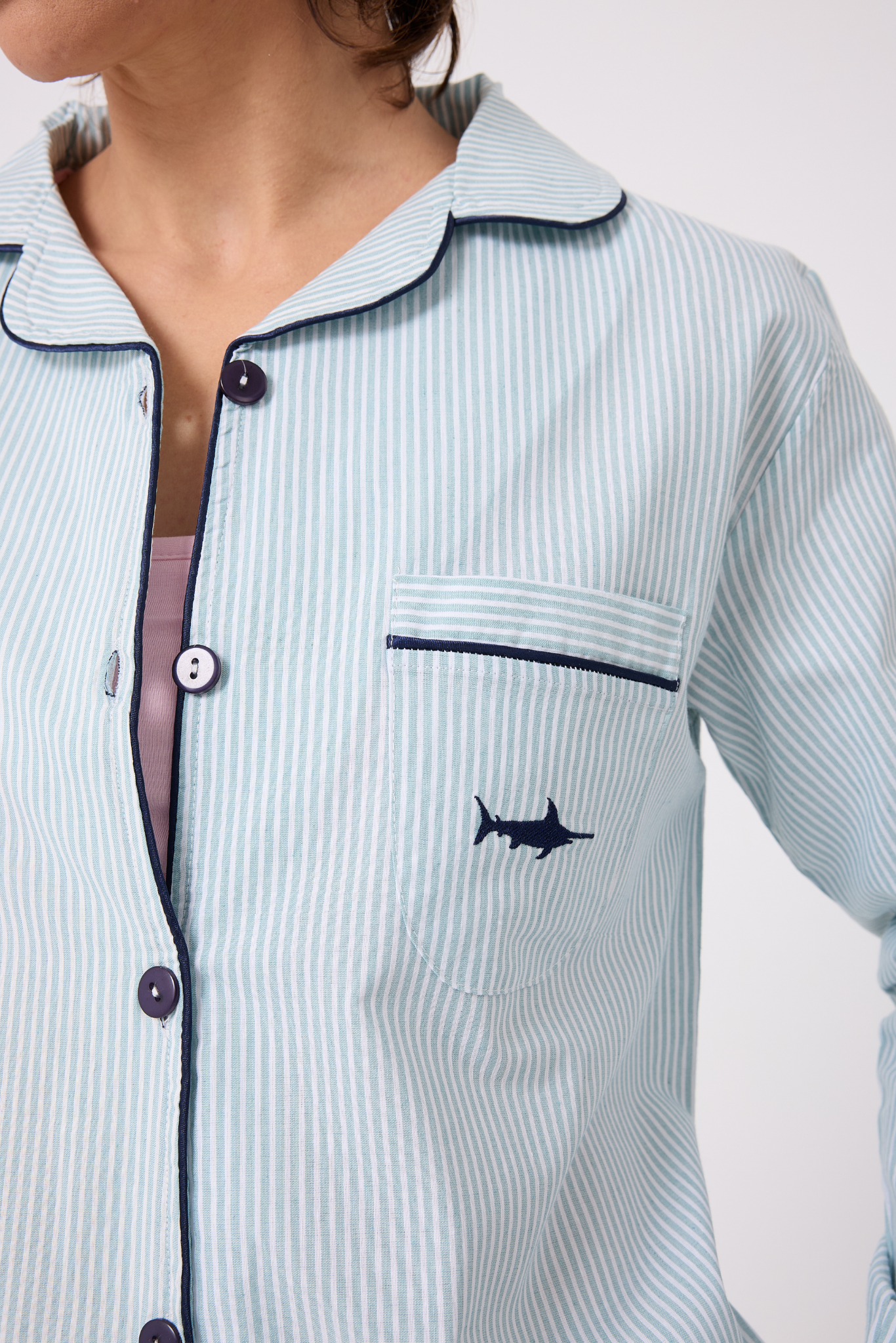 MARISILK™ SEASTRIPE Premium Dokuma Uzun Kollu Uzun Pantolonlu Kadın Pijama & Lounge Takımı