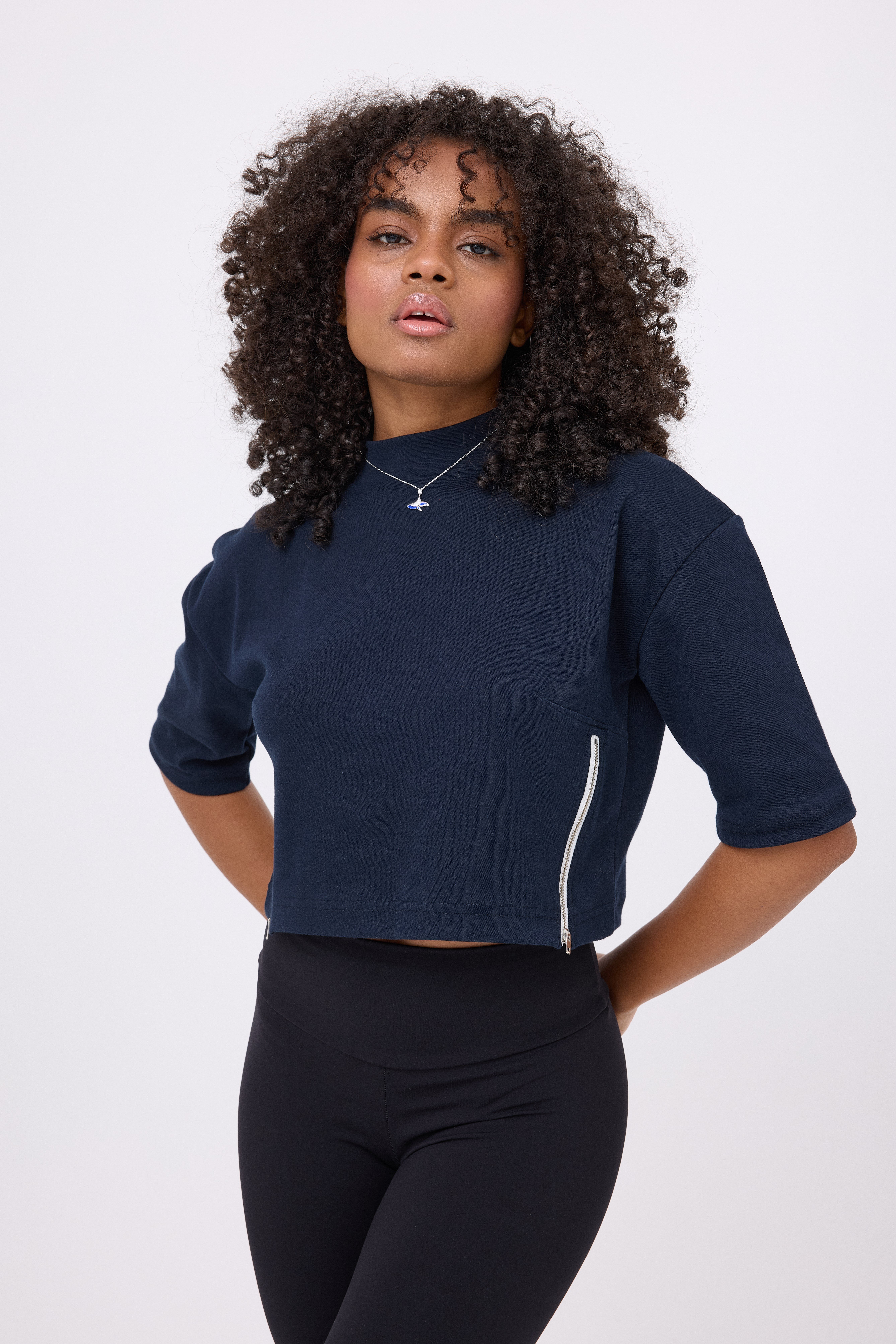 OCEAN TURTLENECK™ Çift Yan Fermuarlı Denizci Çizgili Midi Kollu Sweatshirt