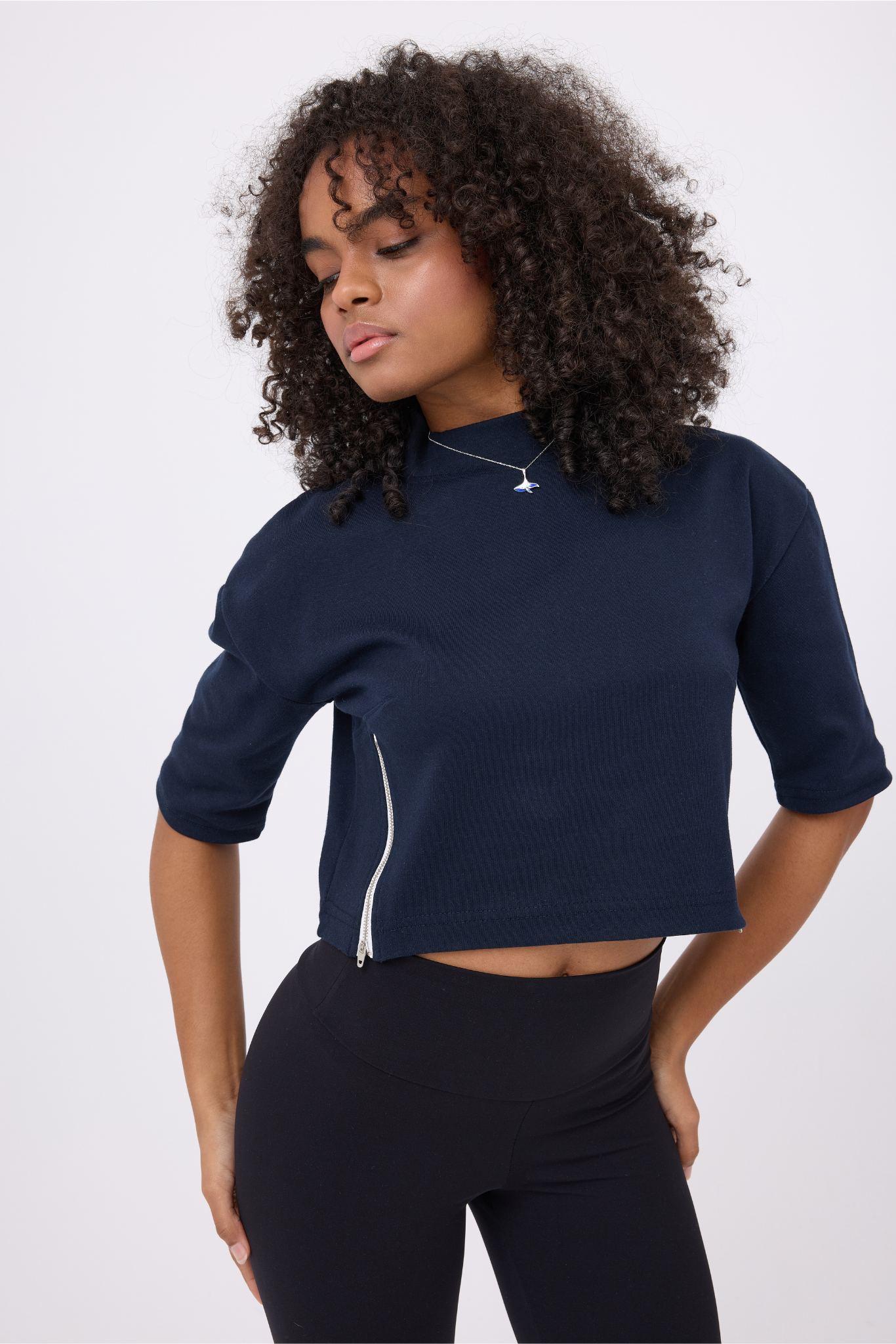 OCEAN TURTLENECK™ Çift Yan Fermuarlı Denizci Çizgili Midi Kollu Sweatshirt