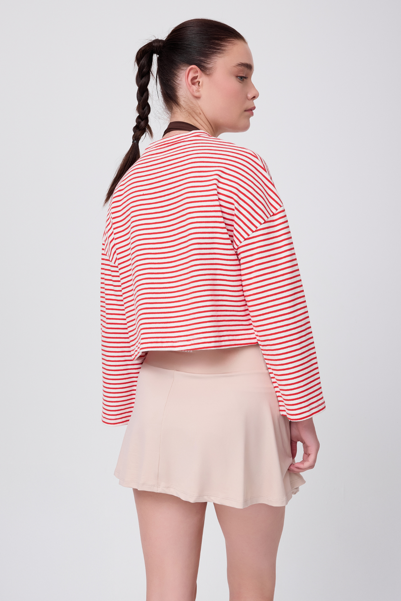 OCEAN TURTLENECK™ Küçük Yan Fermuarlı Denizci Çizgili Orta Kollu Sweatshirt