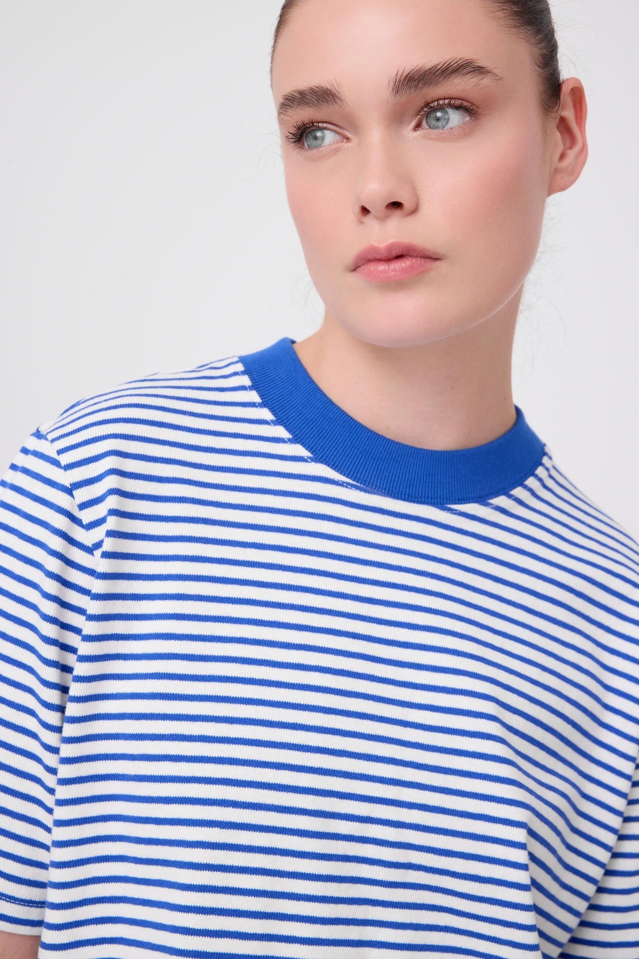 TEE NAUTIQUE™ Lacivert Çizgili Premium Örme Bisiklet Yaka T-Shirt