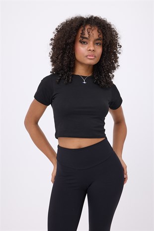 COTTONÉLLE™ Minimal Günlük Crop Top T-Shirt