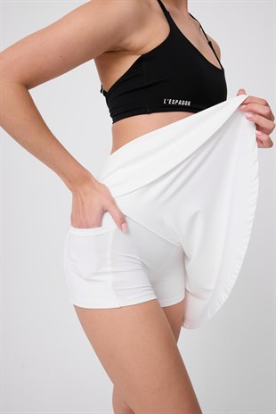 HIGHRISE FLEXFLOW™ Yüksek Bel Tenis Spor & Aktif Yaşam Etek-Şort (Skort)