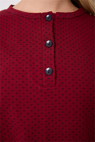OCEAN RIPPLE™ Premium Örme Pamuk Uzun Kollu Henley & Uzun Pantolonlu Kadın Pijama Takımı