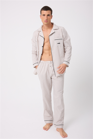LESPADON MARISILK™ Premium Dokuma Uzun Kollu Uzun Paçalı Erkek Pijama Takımı