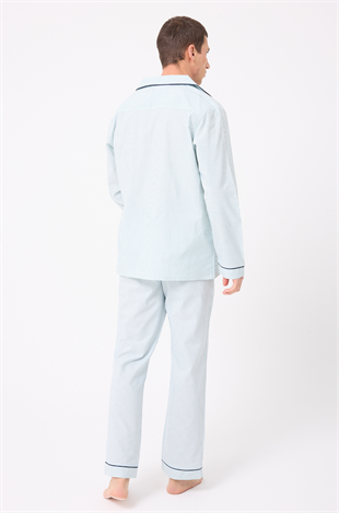 MARISILK™ Premium Dokuma Uzun Kollu Uzun Paçalı Erkek Pijama Takımı