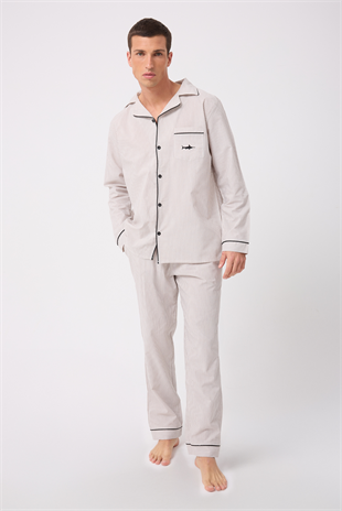 LESPADON MARISILK™ Premium Dokuma Uzun Kollu Uzun Paçalı Erkek Pijama Takımı