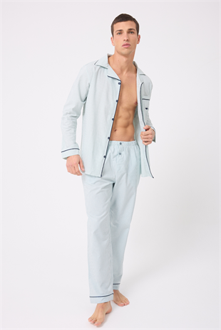 LESPADON MARISILK™ Premium Dokuma Uzun Kollu Uzun Paçalı Erkek Pijama Takımı