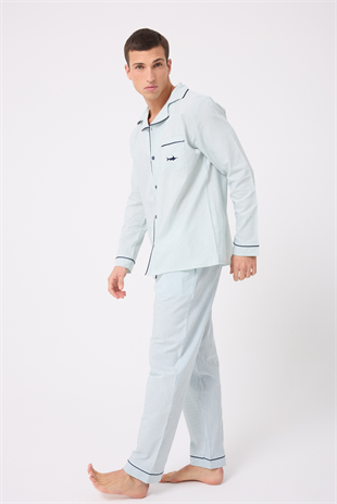 LESPADON MARISILK™ Premium Dokuma Uzun Kollu Uzun Paçalı Erkek Pijama Takımı