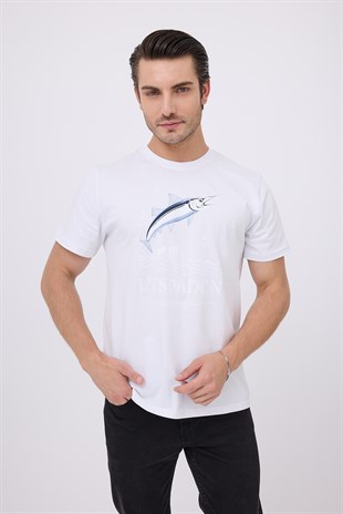 MARINE TEE™ Deniz Temalı Ribana Bisiklet Yaka Pamuk T-Shirt