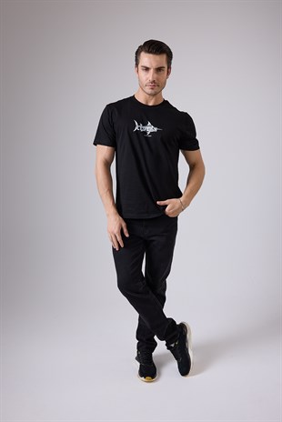 MARINE TEE™ Deniz Temalı Ribana Bisiklet Yaka Pamuk T-Shirt
