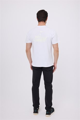 MARINE TEE™ Deniz Temalı Ribana Bisiklet Yaka Pamuk T-Shirt