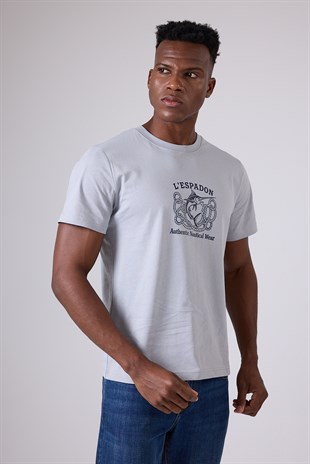MARINE TEE™ Deniz Temalı Ribana Bisiklet Yaka Pamuk T-Shirt