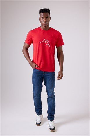 MARINE TEE™ Deniz Temalı Ribana Bisiklet Yaka Pamuk T-Shirt