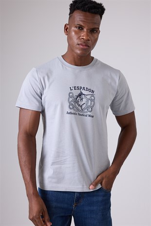 MARINE TEE™ Deniz Temalı Ribana Bisiklet Yaka Pamuk T-Shirt