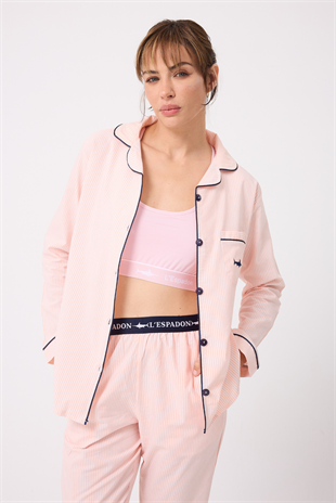 MARISILK™ SEASTRIPE Premium Dokuma Uzun Kollu Uzun Pantolonlu Kadın Pijama & Lounge Takımı