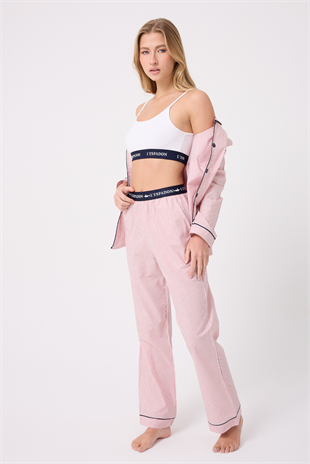 MARISILK™ SEASTRIPE Premium Dokuma Uzun Kollu Uzun Pantolonlu Kadın Pijama & Lounge Takımı