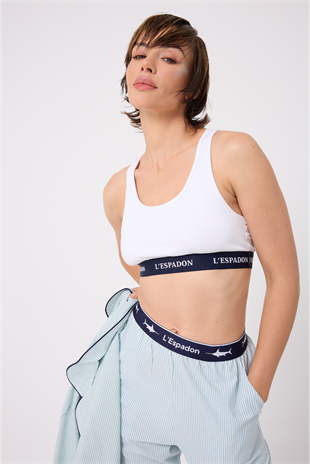 MARISILK™ SEASTRIPE Premium Dokuma Uzun Kollu Crop Pantolonlu Kadın Pijama & Lounge Takımı