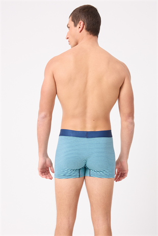 Maritime Elite™ Koleksiyonu Elastik Konforlu Bel Bantlı Çizgili Erkek Trunk Boxer
