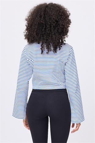 OCEAN TURTLENECK™ Yan Fermuarlı Denizci Çizgili Uzun Kollu Sweatshirt