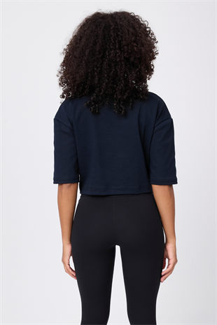SIDEVENT™ Her İki Yanı Fermuarlı Crop Sweatshirt
