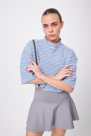SIDEVENT™ Tek Yan Fermuarlı Crop Sweatshirt