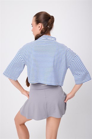 SIDEVENT™ Tek Yan Fermuarlı Crop Sweatshirt