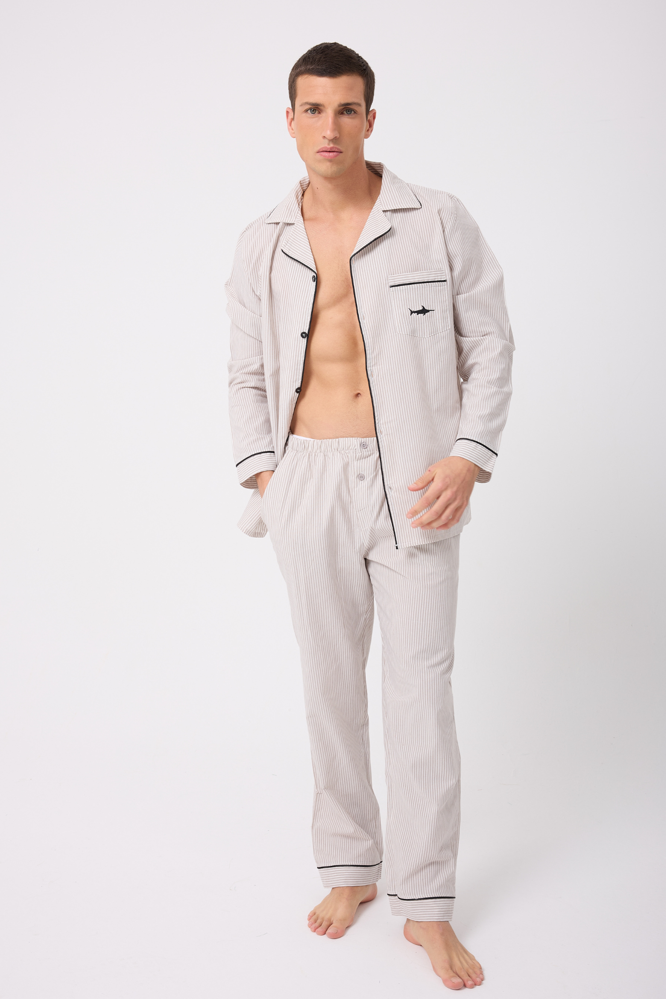 L'ESPADON MARISILK™ Premium Dokuma Uzun Kollu Uzun Paçalı Erkek Pijama Takımı