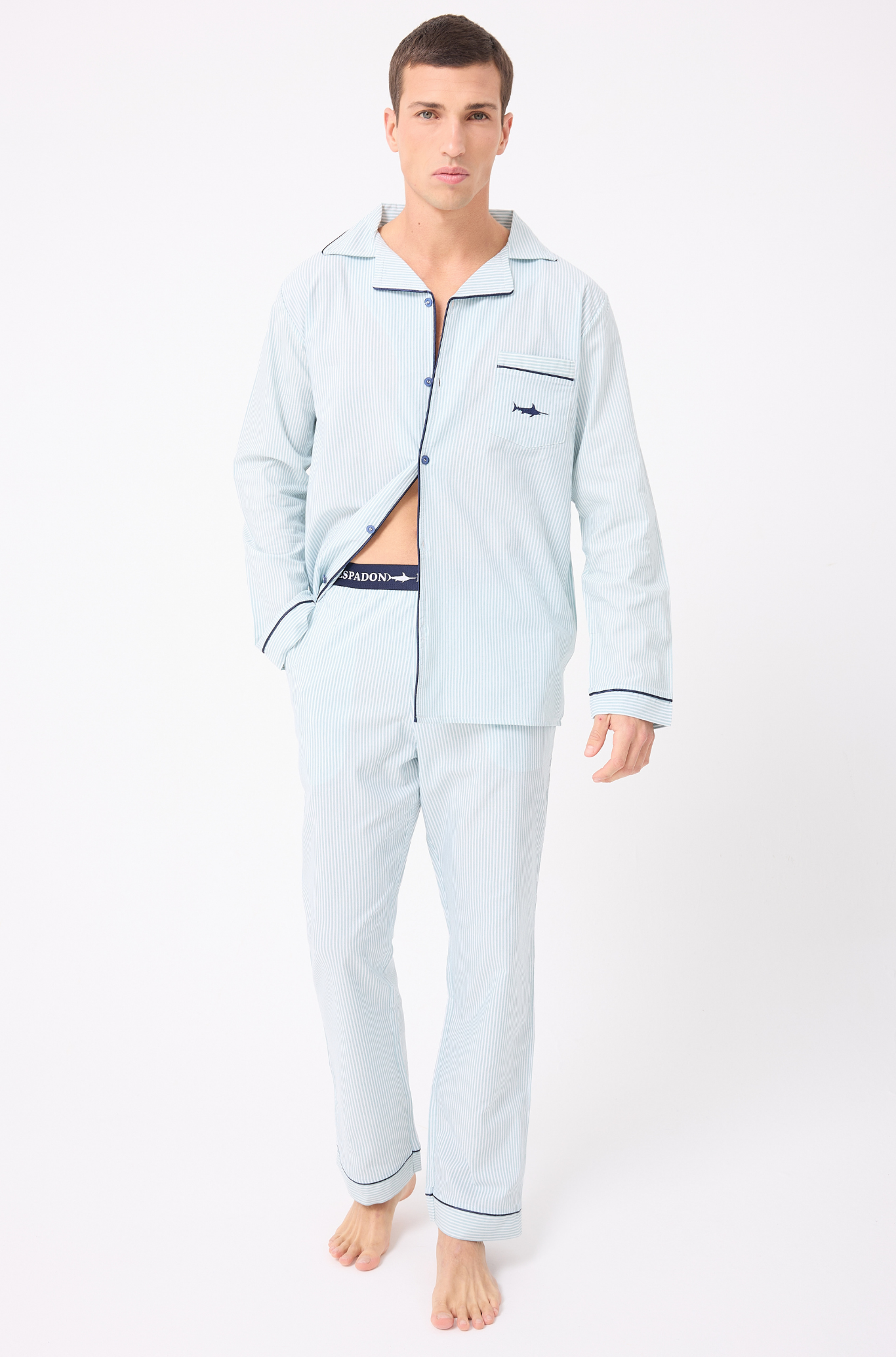 L'ESPADON MARISILK™ Premium Dokuma Uzun Kollu Uzun Paçalı Erkek Pijama Takımı