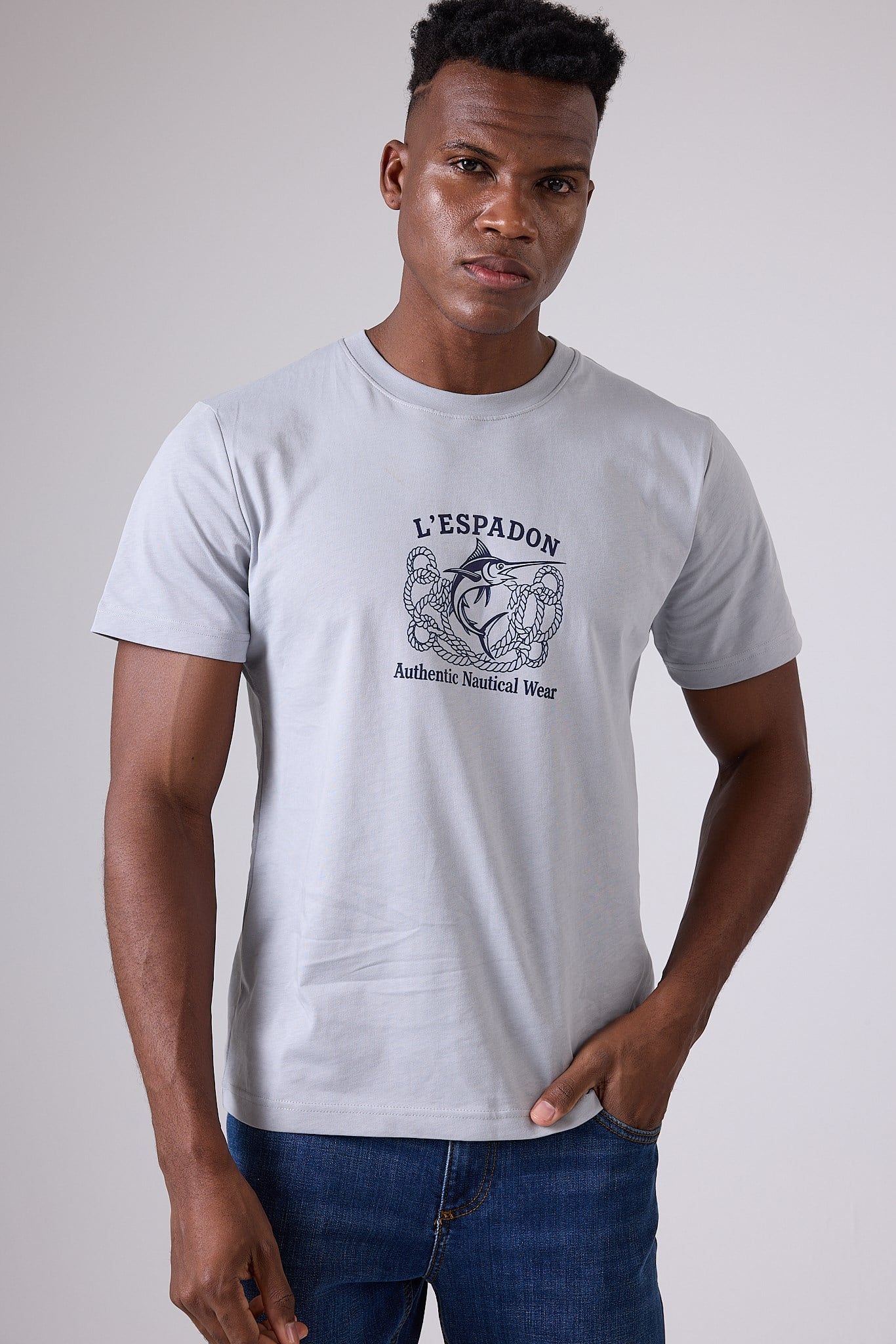 MARINE TEE™ Deniz Temalı Ribana Bisiklet Yaka Pamuk T-Shirt