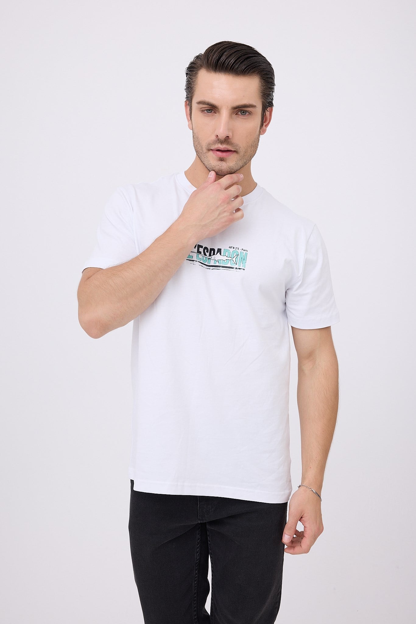 MARINE TEE™ Deniz Temalı Ribana Bisiklet Yaka Pamuk T-Shirt