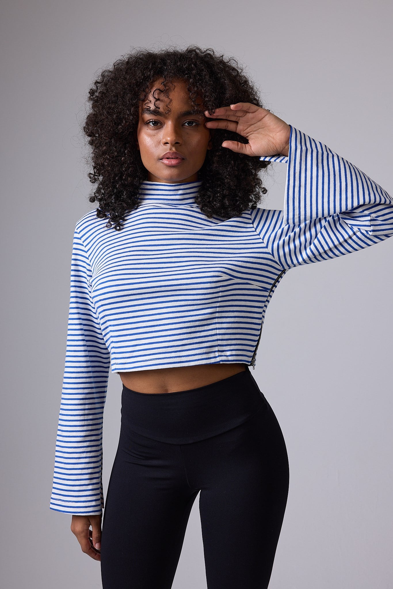 OCEAN TURTLENECK™ Yan Fermuarlı Denizci Çizgili Uzun Kollu Sweatshirt