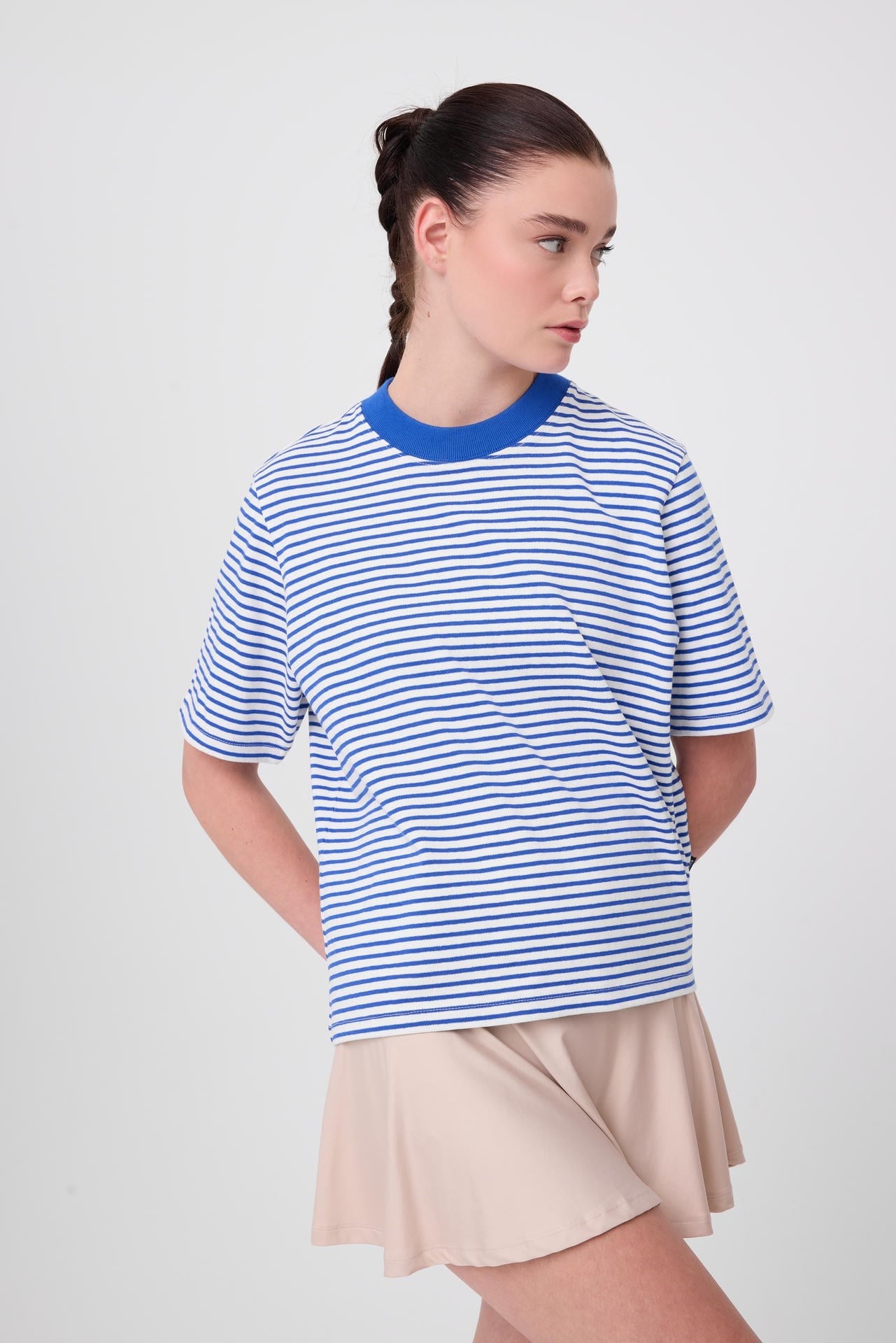 TEE NAUTIQUE™ Lacivert Çizgili Premium Örme Bisiklet Yaka T-Shirt
