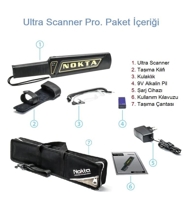 Nokta Dedektör Ultra Scanner Üst Arama Dedektörü - Pro Paket
