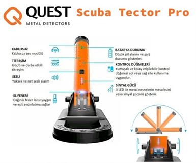 Quest Metal Detectors Scuba Tector PRO Su Altı Dedektörü&Sahil Arama Dedektörü - Arama Kollu