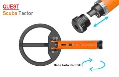 Quest Metal Detectors Scuba Tector PRO Su Altı Dedektörü & Sahil Arama Dedektörü - 20 cm Başlıklı - Arama Kollu