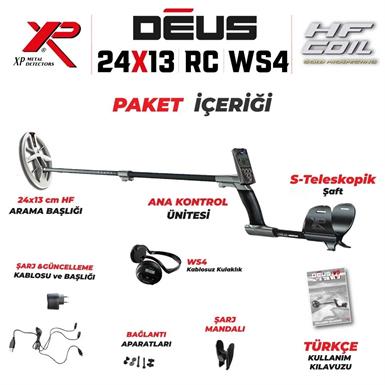 XP Dedektör DEUS - 24x13cm HF Başlık, Ana Kontrol Ünitesi (RC), WS4 Kulaklık - FULL PAKET