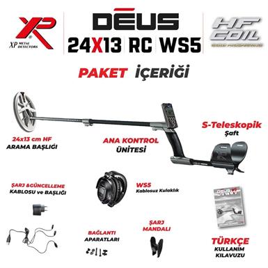 XP Dedektör Deus Dedektör  24x13 cm HF Elips Başlık Ana Kontrol Ünitesi Ws5 Kulaklık