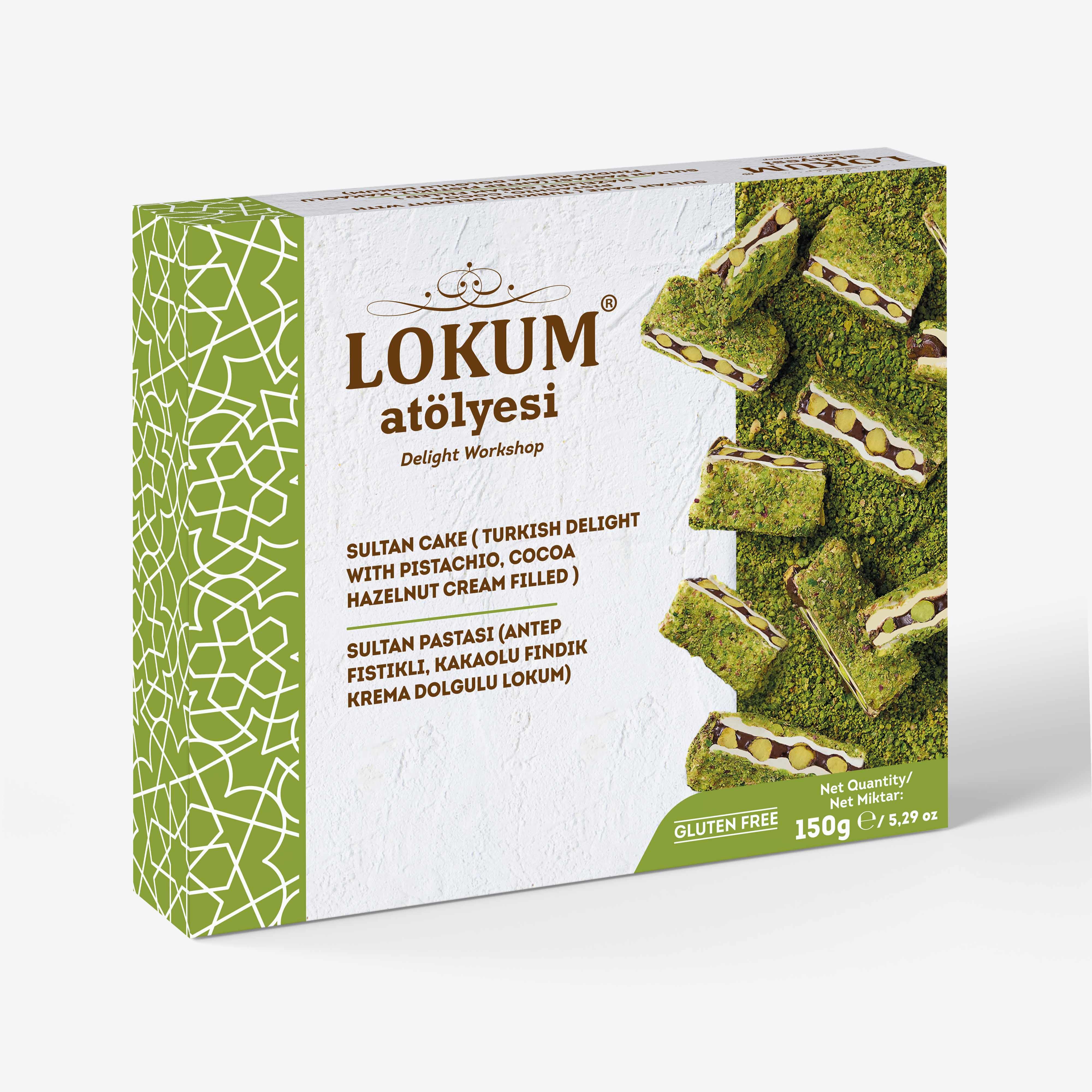 Sultan Pastası (Antep Fıstıklı, Kakaolu Fındık Krema Dolgulu Lokum) 150g